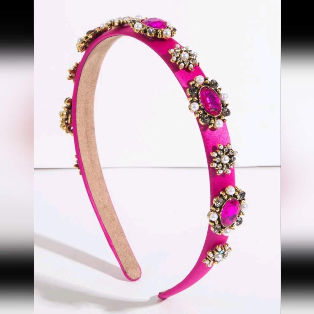 Fuschia rhinestone headband